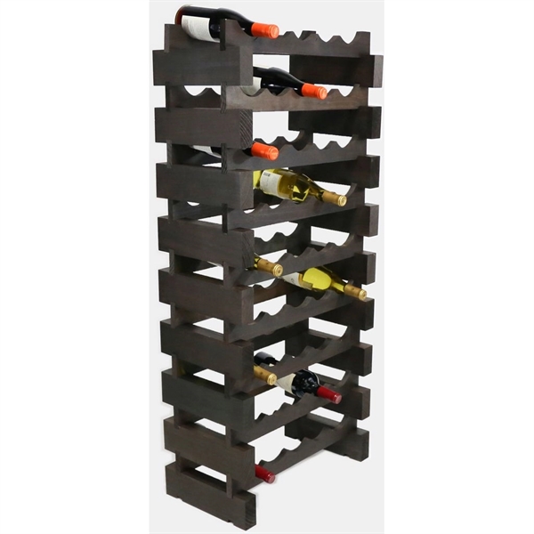 9 layer wine rack made of renewable plantation pine wood, stained.... from ASI 55450 Franmara Inc