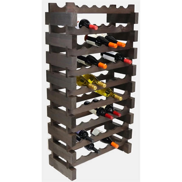 9 layer wine rack made of renewable plantation pine wood, stained.... from ASI 55450 Franmara Inc