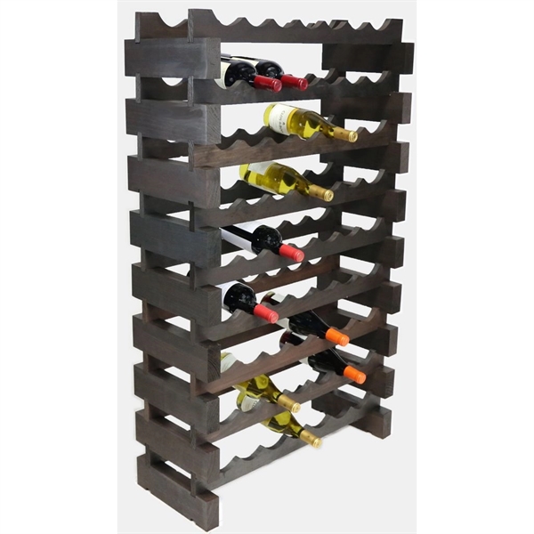 9 layer wine rack made of renewable plantation pine wood, stained.... from ASI 55450 Franmara Inc