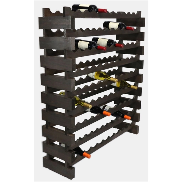9 layer wine rack made of renewable plantation pine wood, stained.... from ASI 55450 Franmara Inc