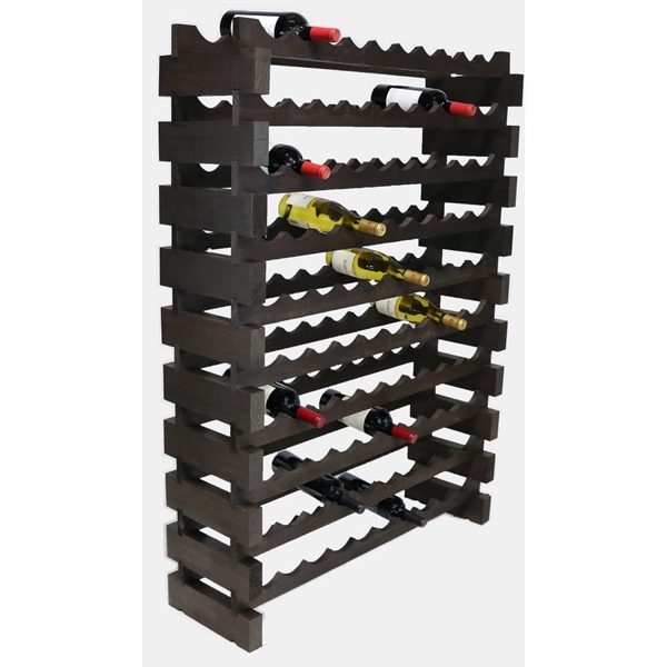 10 layer wine rack made of renewable plantation pine wood, stained.... from ASI 55450 Franmara Inc
