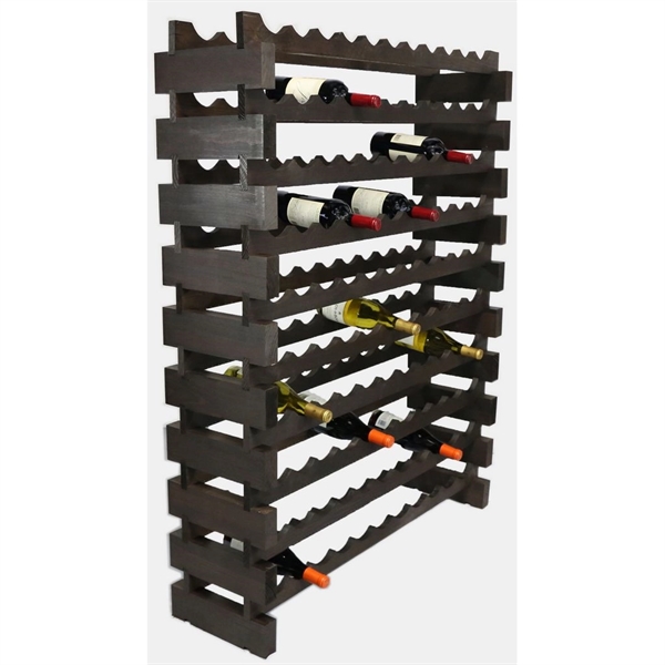 10 layer wine rack made of renewable plantation pine wood, stained.... from ASI 55450 Franmara Inc