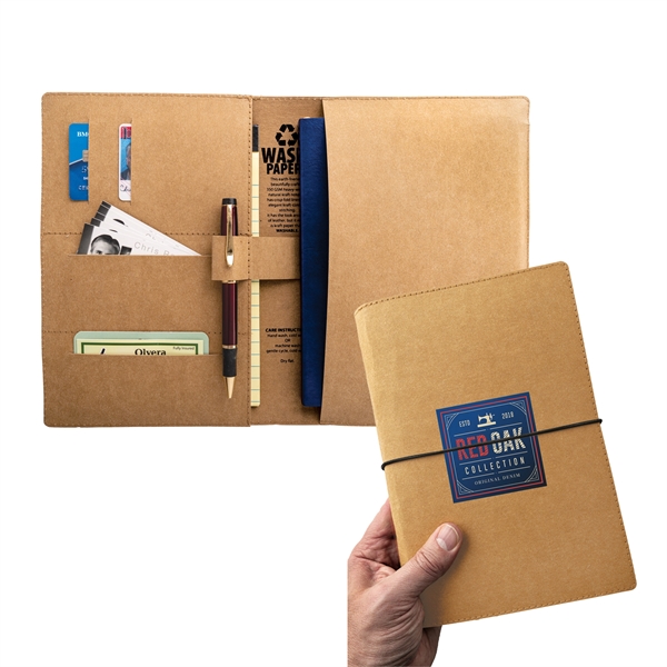 6" x 9" washable Kraft paper padfolio with assorted slots and... from ASI 35290 American Ad Bag Co