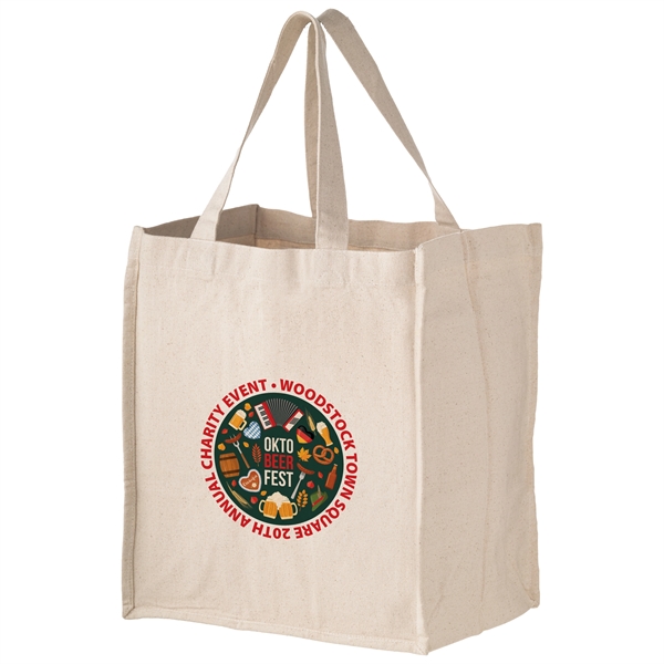 13" x 10" x 15" 14-ounce cotton canvas grocery tote with... from ASI 35290 American Ad Bag Co