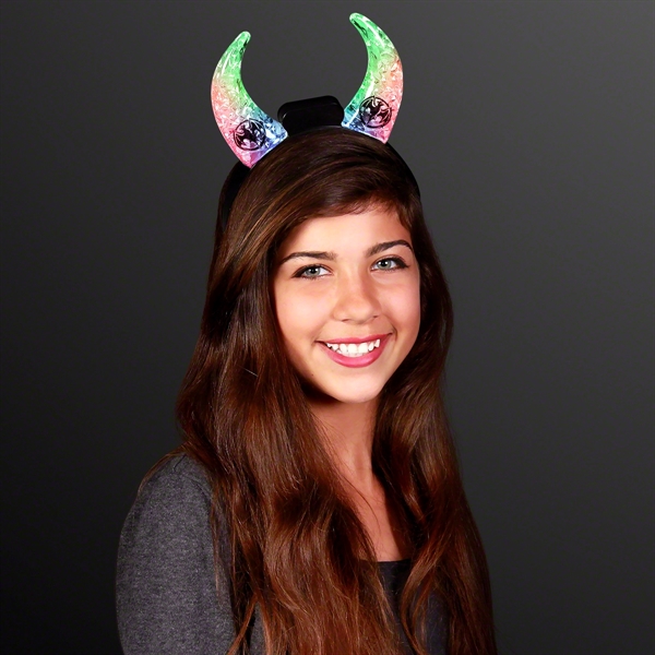Blank or imprinted. Color changing LED devil horns. One size fits... from ASI 34194 ALightPromos / Alight Promotional Products
