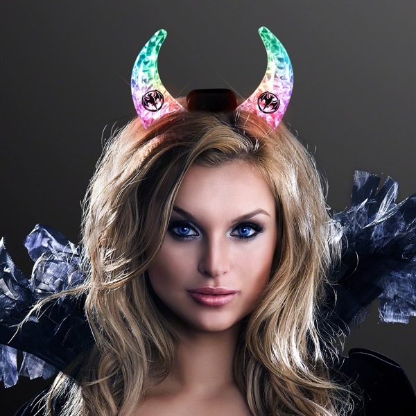 Blank or imprinted. Color changing LED devil horns. One size fits... from ASI 34194 ALightPromos / Alight Promotional Products