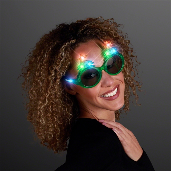 Blank or imprinted. Light Up Christmas Sunglasses to bring out the... from ASI 34194 ALightPromos / Alight Promotional Products