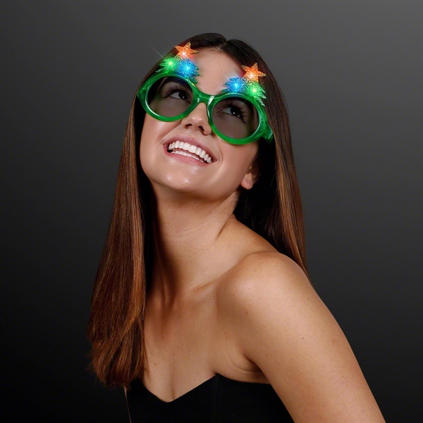 Blank or imprinted. Light Up Christmas Sunglasses to bring out the... from ASI 34194 ALightPromos / Alight Promotional Products