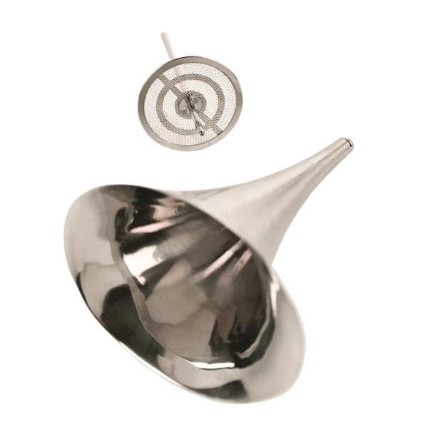 Brushed stainless steel decanting funnel with sediment screen... from ASI 55450 Franmara Inc