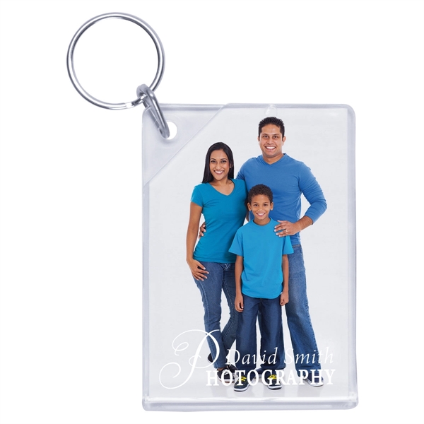 Slip-in wallet key tag with two insert sections for photographs.... from ASI 62190 Illini