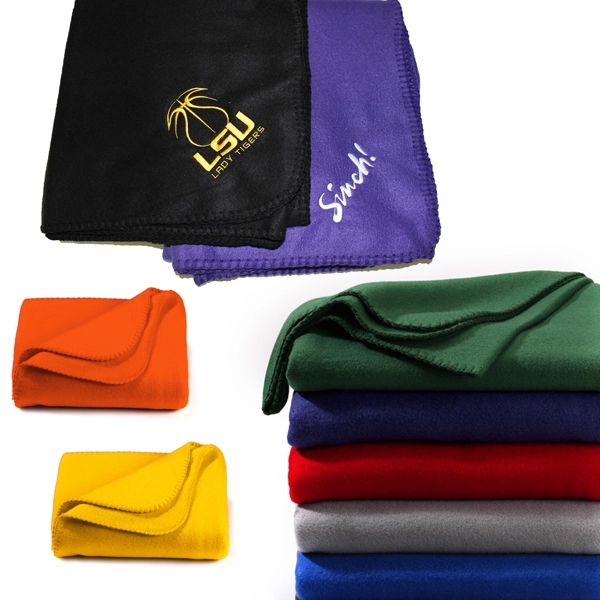 Black fleece promotional value throw blanket.... from ASI 98085 Wolfmark