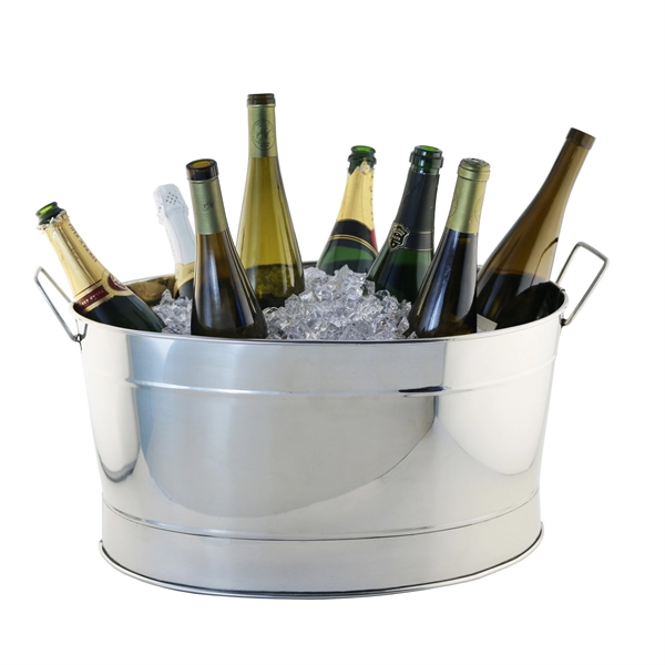 Stainless steel oval tub with collapsible hinged handles.... from ASI 55450 Franmara Inc