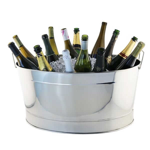 Stainless steel oval tub with collapsible hinged handles.... from ASI 55450 Franmara Inc