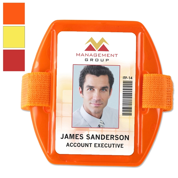 Unique badge holders reflect light from on-coming traffic, streetlights, etc. Armband... from ASI 79898 Promovision / PROMOVISION