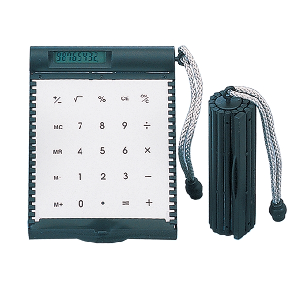 Black and white, roll-up flexible battery powered calculator.... from ASI 73010 Natico Originals Inc / Natico Originals