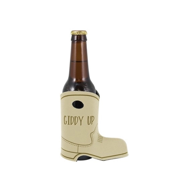 Bottle insulator with boot shape, 1/8" thick high-density scuba foam.... from ASI 74710 Numo / NUMO