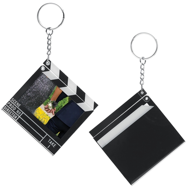 Black clapboard snap-in key tag with white stripes and insert section... from ASI 62190 Illini