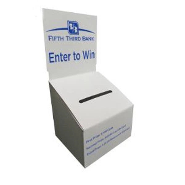 7" x 7" x 8" E-flute corrugate ballot box with custom... from ASI 44830 The Chest