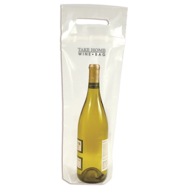 17" x 6 1/2" plastic wine bottle bag with adhesive, tamper-proof... from ASI 55450 Franmara Inc