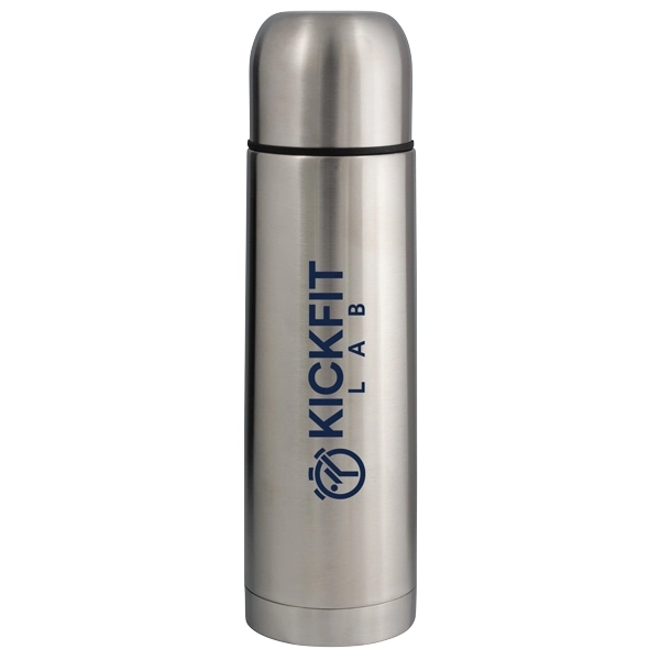 Double wall stainless steel thermos with a one-touch stopper plug with... from ASI 42920 Busrel Inc