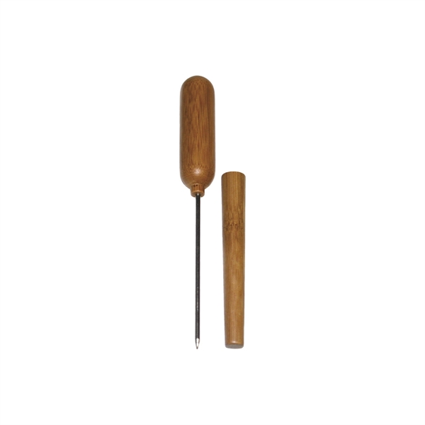 8 1/2" stainless steel ice pick with a bamboo handle and... from ASI 55450 Franmara Inc