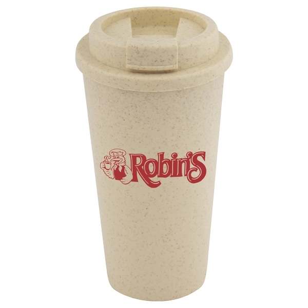 Bamboo fiber double wall drinking cup with screw lid.... from ASI 42920 Busrel Inc