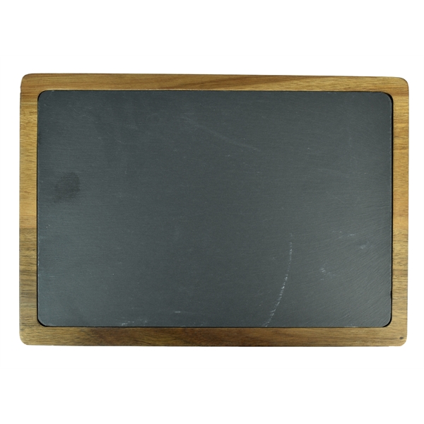 13" x 9" Acacia Wood/Slate Cutting Board... from ASI 72657 Active Life Promo / Apres Ski Ingrain Promo