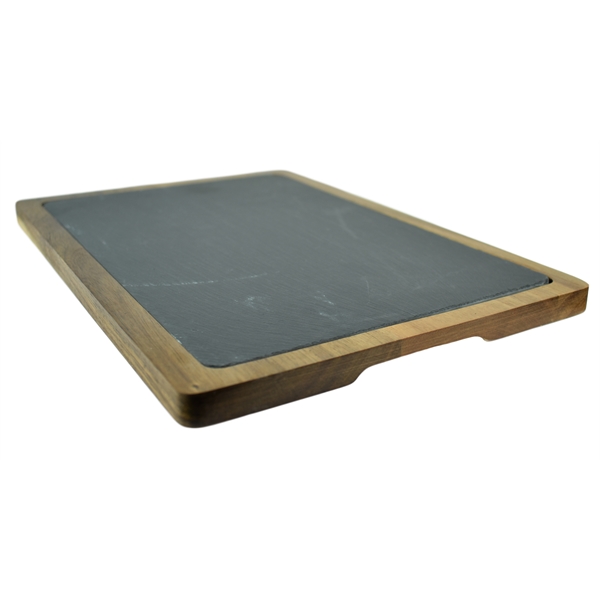 13" x 9" Acacia Wood/Slate Cutting Board... from ASI 72657 Active Life Promo / Apres Ski Ingrain Promo