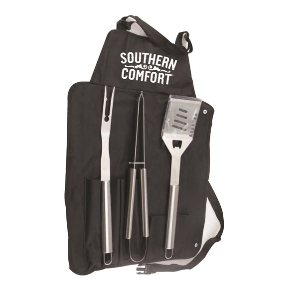 4- piece stainless steel BBQ tool set with an apron.... from ASI 36988 Artek USA Inc / Artek™