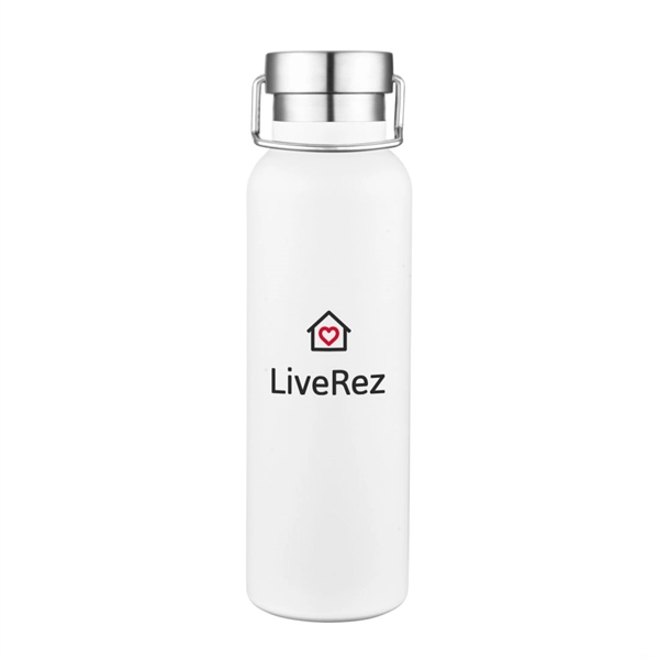 Powder coated vacuum bottle with stainless steel lid and carrying handle... from ASI 84592 St Regis Group