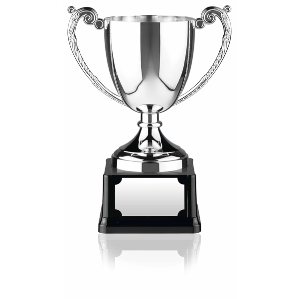Nickel plated trophy cup mounted on heavyweight base. Ideal for engraving.... from ASI 65153 Kirk & Matz LTD / Swatkins