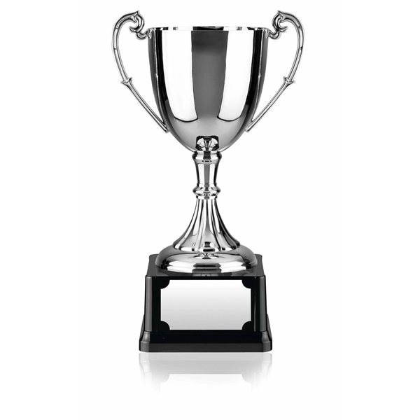 Nickel plated trophy cup mounted on heavyweight base. Ideal for engraving.... from ASI 65153 Kirk & Matz LTD / Swatkins
