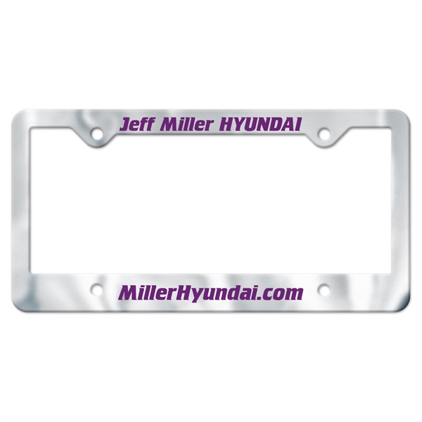 Durable black molded plastic auto license frame with chrome face and... from ASI 56950 Gill Studios Inc / Gill-Line®