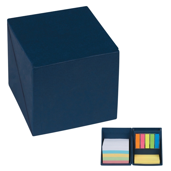 Office cube with sticky notes, sticky flags and built-in pen holder.... from ASI 61125 Hit Promotional Products / Hit®