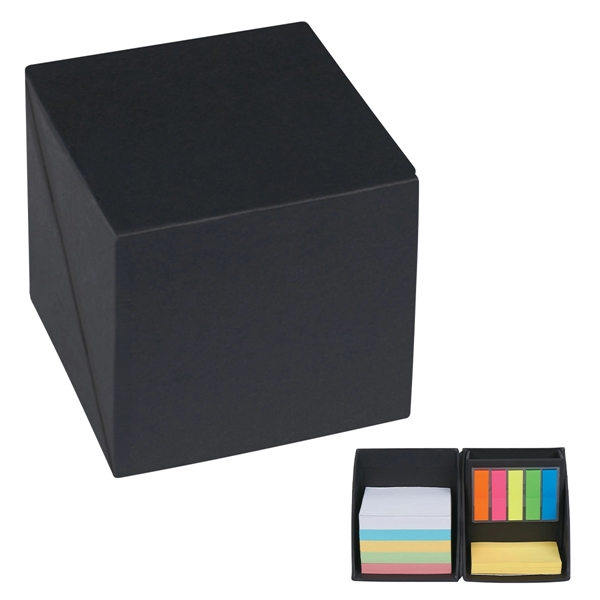 Office cube with sticky notes, sticky flags and built-in pen holder.... from ASI 61125 Hit Promotional Products / Hit®