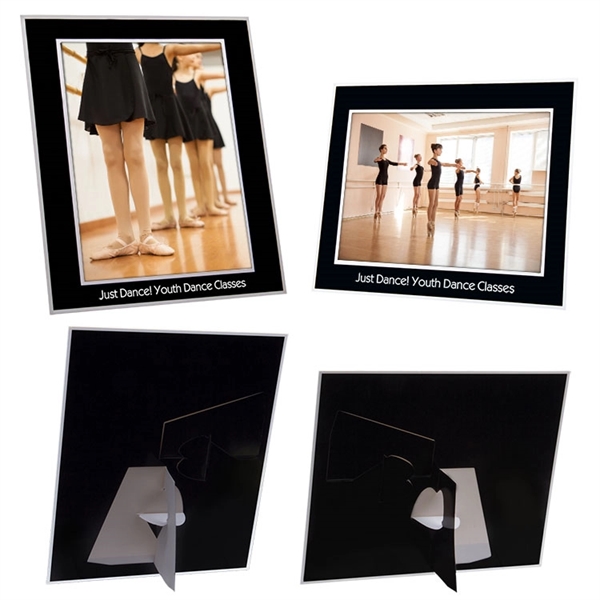 Customizable cardboard easel picture frame, made in black with white trim.... from ASI 62190 Illini