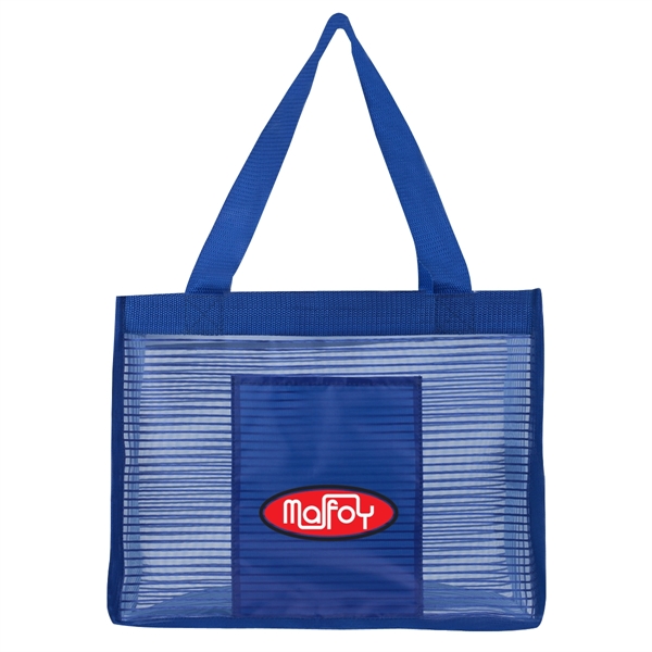 Nylon mesh/210D polyester sheer striped tote bag... from ASI 61125 Hit Promotional Products / Hit®
