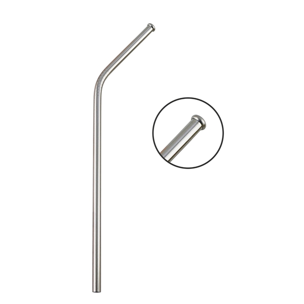 8 1/2" x 1/4"  curved stainless steel drinking straw with... from ASI 55450 Franmara Inc