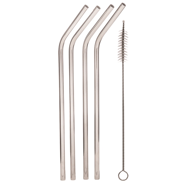 Set of four 8 1/2" x 1/4" stainless steel drinking straws... from ASI 55450 Franmara Inc