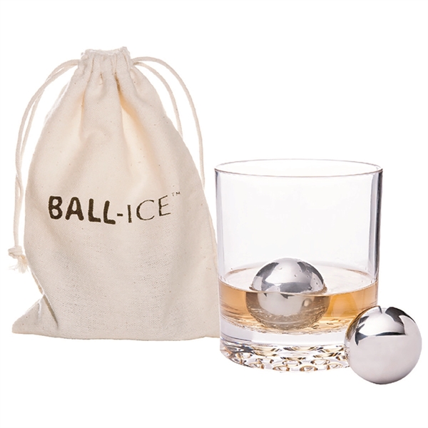 Two round ice cubes made of stainless steel in a cotton... from ASI 55450 Franmara Inc