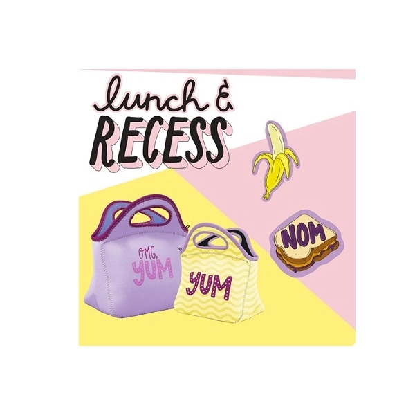 Neoprene Two-handled lunch bag w/zipper closure & colored stitching & bias... from ASI 74710 Numo / NUMO