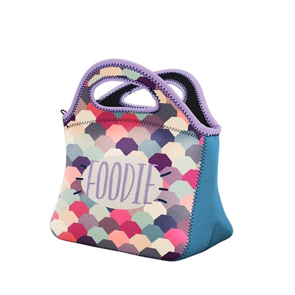 High-Quality Neoprene Two-handled Lunch Bag w/zipper closure & customizable colored stitching... from ASI 74710 Numo / NUMO