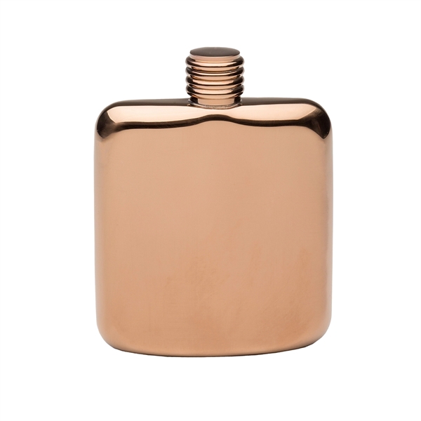 4 1/8" x 3 1/4" four-ounce copper plated pocket flask with... from ASI 55450 Franmara Inc