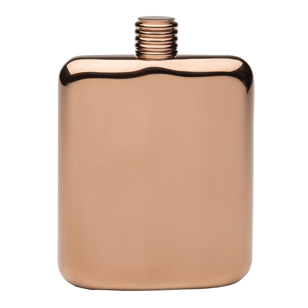 4 1/8" x 3 1/4" six-ounce copper plated pocket flask with... from ASI 55450 Franmara Inc