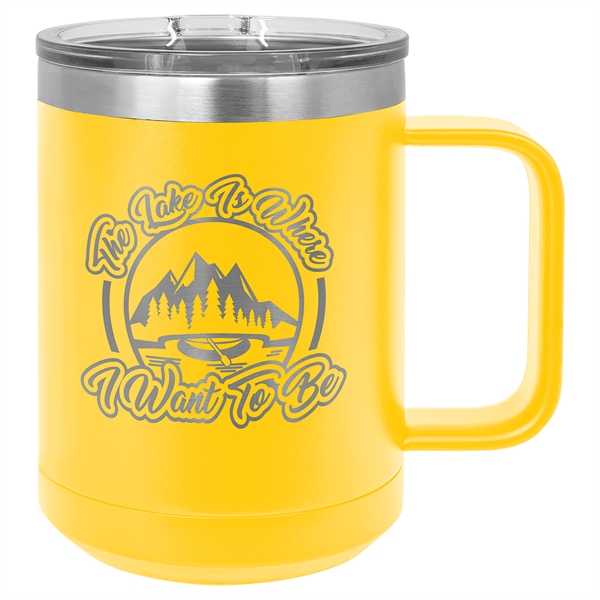 Polar Camel Stainless steel, double walled tumbler, 15 oz. Laser Engraved... from ASI 38195 Overnightline