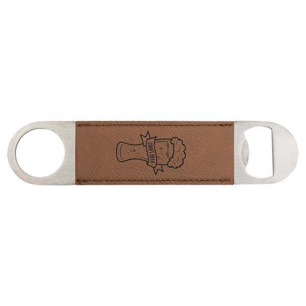 Leatherette Bottle Opener. Available in four colors... from ASI 65153 Kirk & Matz LTD