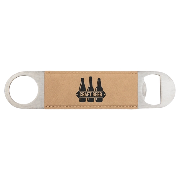Leatherette Bottle Opener. Available in four colors... from ASI 65153 Kirk & Matz LTD
