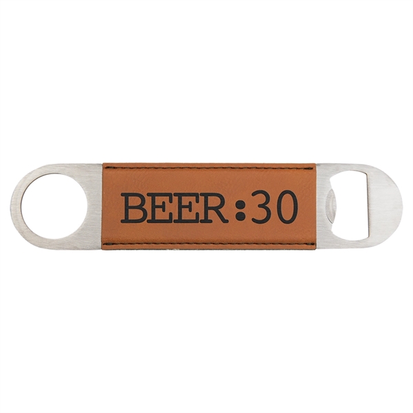 Leatherette Bottle Opener. Available in four colors... from ASI 65153 Kirk & Matz LTD