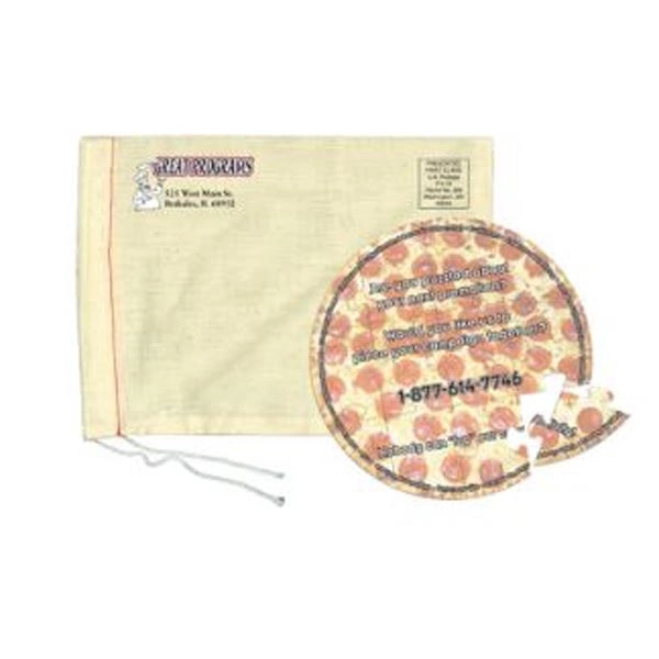 12-piece puzzle measuring 5 1/2" diameter in a cotton drawstring bag.... from ASI 44830 The Chest
