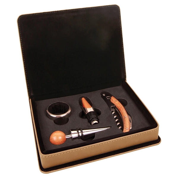 4 Piece wine tool set, light brown.... from ASI 65153 Kirk & Matz LTD / Swatkins